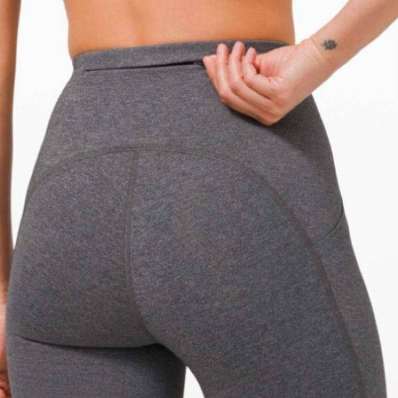 LULULEMON Swift Speed High Rise Crop 21" Heathered Black Leggings Size 2 - Picture 4 of 16